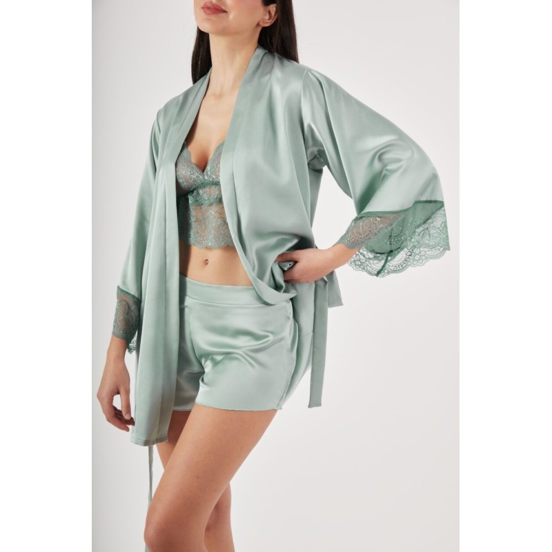 short, bralette et kimono satin