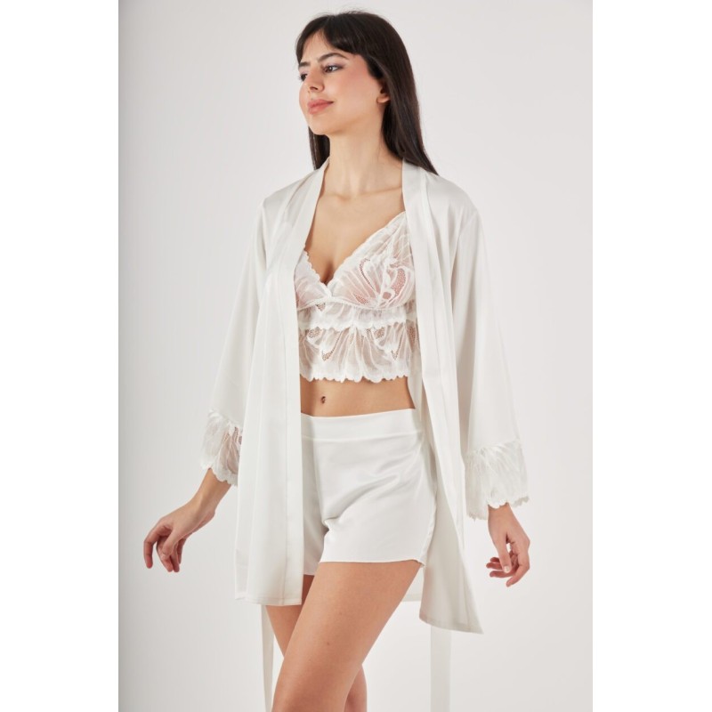 short, bralette et kimono satin