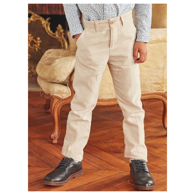 pantalon costume beige