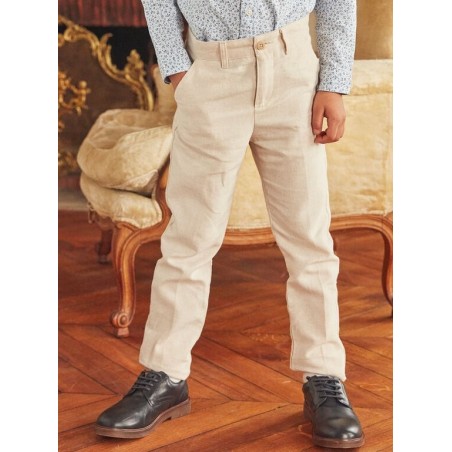 pantalon costume beige