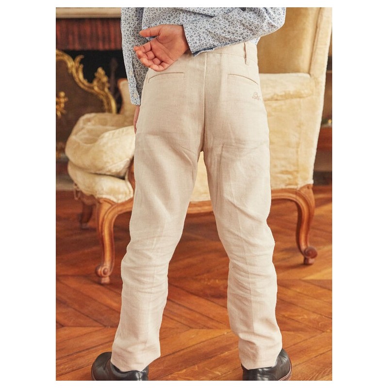 pantalon costume beige